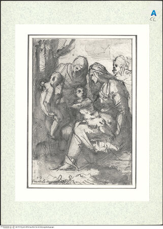 Vorderseite von Museum of Fine Arts Boston [https://www.deutsche-digitale-bibliothek.de/content/lizenzen/rv-ez/] Heilige Familie mit Johannes dem Täufer und Anna - , bh372753_recto. Foto.