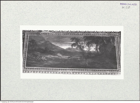 Vorderseite von Bibliotheca Hertziana [https://rightsstatements.org/page/CNE/1.0/] Szenen aus dem Alten Testament, Landschaften und TugenddarstellungenGebirgslandschaft - , bh374558_recto. Foto.