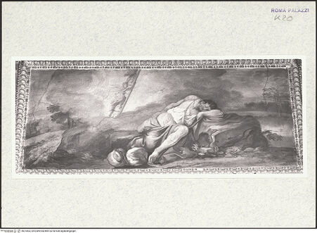 Vorderseite von Bibliotheca Hertziana [https://rightsstatements.org/page/CNE/1.0/] Szenen aus dem Alten Testament, Landschaften und TugenddarstellungenJakobs Traum - , bh374564_recto. Foto.