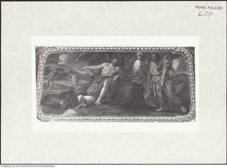 Vorderseite von Bibliotheca Hertziana [https://www.deutsche-digitale-bibliothek.de/content/lizenzen/rv-fz/] Szenen aus dem Leben des Johannes des TäufersJohannes der Täufer zeigt auf Christus - , bh374574_recto. Foto.