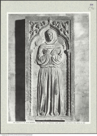 Vorderseite von Alinari [https://www.deutsche-digitale-bibliothek.de/content/lizenzen/rv-ez/] Grabplatte des Enrico Alfieri (gest. 1405) - Gesamtansicht, bh375493_recto. Foto.