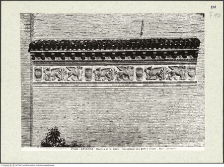 Vorderseite von Alinari [https://www.deutsche-digitale-bibliothek.de/content/lizenzen/rv-ez/] Fries mit Kantharos und Greifen - Gesamtansicht, bh375497_recto. Foto.