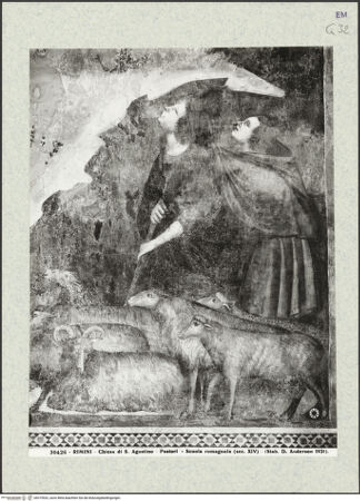 Vorderseite von Alinari [https://www.deutsche-digitale-bibliothek.de/content/lizenzen/rv-ez/] Szenen aus dem MarienlebenGeburt Christi - Die Verkündigung an die Hirten, bh375532_recto. Foto.