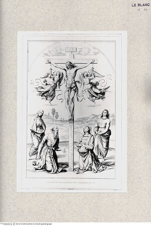 Vorderseite von Bibliotheca Hertziana [http://creativecommons.org/publicdomain/mark/1.0/] Rafael von Urbino und sein Vater Giovanni SantiTeil 3: Atlas (Abbildungen)Kreuzigung Mond (Taf. VIII) - , bh375762. Foto.