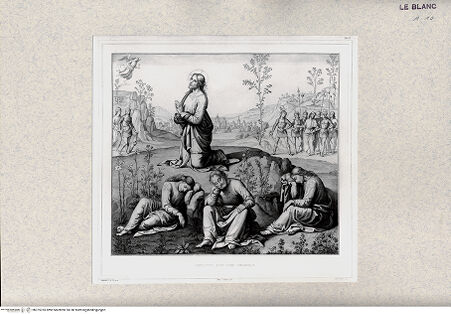 Vorderseite von Bibliotheca Hertziana [http://creativecommons.org/publicdomain/mark/1.0/] Rafael von Urbino und sein Vater Giovanni SantiTeil 3: Atlas (Abbildungen)Christus auf dem Ölberg; (Taf. X) - , bh375765. Foto.