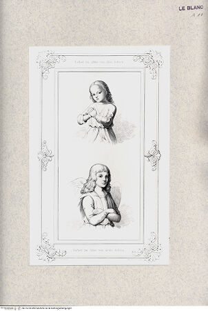 Vorderseite von Bibliotheca Hertziana [http://creativecommons.org/publicdomain/mark/1.0/] Rafael von Urbino und sein Vater Giovanni SantiTeil 3: Atlas (Abbildungen)Rafael im Alter von 3 und 9 Jahren; (Taf. III) - , bh375769. Foto.