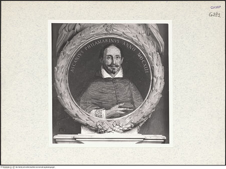 Vorderseite von Bibliotheca Hertziana [https://www.deutsche-digitale-bibliothek.de/content/lizenzen/rv-fz/] Bildnis des Kardinal Ascanio Filomarino - Detail: Bildnis, bh375828_recto. Foto.