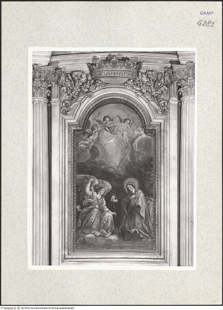 Vorderseite von Bibliotheca Hertziana [https://www.deutsche-digitale-bibliothek.de/content/lizenzen/rv-fz/] Verkündigung - Gesamtansicht, bh375829_recto. Foto.