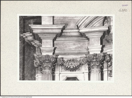 Vorderseite von Bibliotheca Hertziana [https://www.deutsche-digitale-bibliothek.de/content/lizenzen/rv-fz/] Cappella Filomarino (dell'Annunziata)Architektonische Rahmung - Dekoration - Detail, bh375830_recto. Foto.