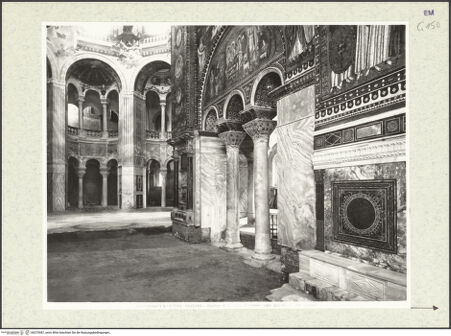 Vorderseite von Alinari [https://www.deutsche-digitale-bibliothek.de/content/lizenzen/rv-ez/] San VitaleInnenraumPresbyterium und Apsis - Nordwand von Südosten, bh375987_recto. Foto.