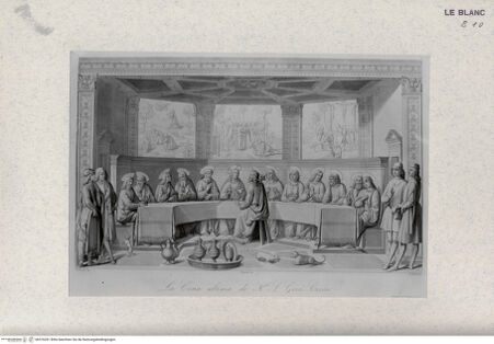 Vorderseite von Landesbildstelle Rheinland [http://creativecommons.org/publicdomain/mark/1.0/] Das Letzte Abendmahl; (aus einer Serie von 12 Blatt verschiedener Stecher nach den Wandfresken der Cappella Sistina) - , bh376281. Foto.