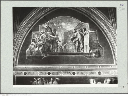 Vorderseite von Alinari [https://www.deutsche-digitale-bibliothek.de/content/lizenzen/rv-ez/] Szenen aus der Geschichte von JephtaJephta kehrt aus der Schlacht zurück und trifft seine Tochter - Gesamtansicht, bh376682_recto. Foto.