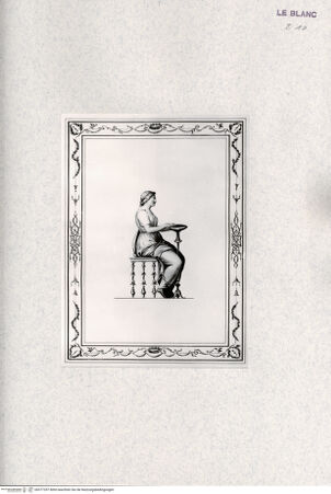 Vorderseite von Veste Coburg [http://creativecommons.org/publicdomain/mark/1.0/] "Auswahl antiker Gemälde ... vom Grafen Caylus" ... , Drei Hefte, insgesamt 23 Blatt, 17981.Figur zur linken Seite des Begräbniszimmers (Heft 1) - , bh377357. Foto.