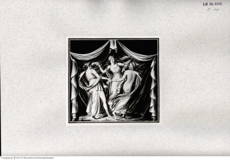 Vorderseite von Veste Coburg [http://creativecommons.org/publicdomain/mark/1.0/] "Auswahl antiker Gemälde ... vom Grafen Caylus" ... , Drei Hefte, insgesamt 23 Blatt, 1798Drei Grazien (Heft 3) - , bh377371. Foto.