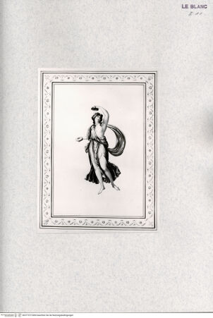 Vorderseite von Veste Coburg [http://creativecommons.org/publicdomain/mark/1.0/] "Auswahl antiker Gemälde ... vom Grafen Caylus" ... , Drei Hefte, insgesamt 23 Blatt, 1798Tanzende Cybelespielerin (Heft 3) - , bh377372. Foto.