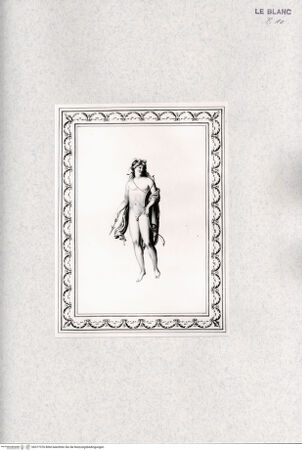Vorderseite von Veste Coburg [http://creativecommons.org/publicdomain/mark/1.0/] "Auswahl antiker Gemälde ... vom Grafen Caylus" ... , Drei Hefte, insgesamt 23 Blatt, 1798Apoll? (Heft 3) - , bh377376. Foto.