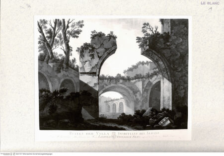 Vorderseite von Kunstsammlungen der Veste Coburg [http://creativecommons.org/publicdomain/mark/1.0/] "Ruinen der Villa Domitians bey Albano" - , bh377417. Foto.