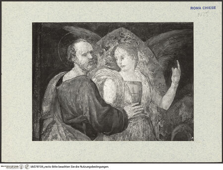 Vorderseite von ICCD (GFN) [https://www.deutsche-digitale-bibliothek.de/content/lizenzen/rv-ez/] Bekehrung Pauli und Befreiung Petri sowie Wapopen der PonzettiBefreiung Petri - Detail, bh378105_recto. Foto.