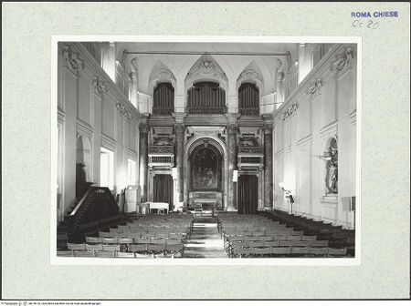 Vorderseite von ICCD [https://www.deutsche-digitale-bibliothek.de/content/lizenzen/rv-ez/] Santa Maria in VallicellaOratorio di San Filippo NeriSala Borromini - Richtung Altarwand, bh378143_recto. Foto.