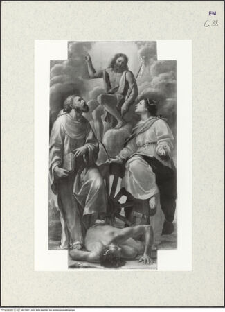 Vorderseite von Sopr. BAS MO [https://www.deutsche-digitale-bibliothek.de/content/lizenzen/rv-ez/] Johannes der Täufer und die heiligen Bernhard und Katharina - , bh378471_recto. Foto.