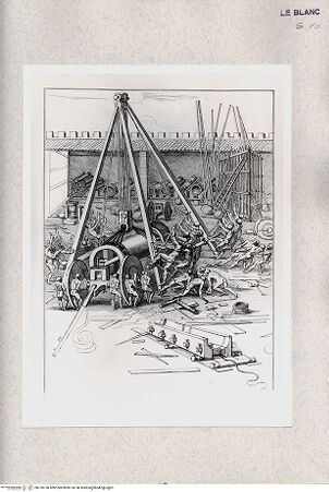 Vorderseite von Bibliotheca Hertziana [http://creativecommons.org/publicdomain/mark/1.0/] Original designs of the most celebrated masters of the Bolognese, Roman, Florentine, and Venetian schools, comprising some of the works of Leonardo da Vinci, the Carracci, Claude Lorrain, Raphael ... in His Majesty's Collection; engraved by Bartolozzi, P. W. Tomkins ... ; with biographical and historical sketches of L. da Vinci and the CaracciTaf. [5]: Montage einer Kanone im Hof einer Gießerei - , bh378730. Foto.