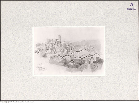 Vorderseite von Staatsgalerie Stuttgart [https://www.deutsche-digitale-bibliothek.de/content/lizenzen/rv-ez/] Olevano - , bh379447_recto. Foto.