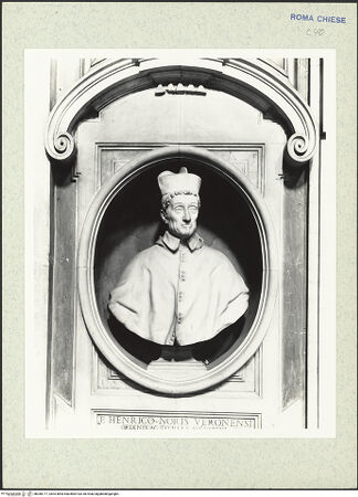 Vorderseite von National Gallery of Art, Washington, Enggass Collection [https://www.deutsche-digitale-bibliothek.de/content/lizenzen/rv-ez/] Epitaph des Kardinals Enrico Noris - Teilansicht: Büste, bh380777_recto. Foto.