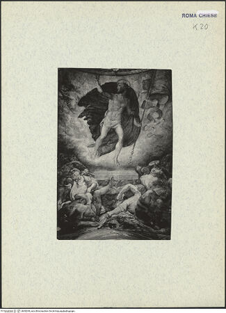 Vorderseite von unbekannt [https://www.deutsche-digitale-bibliothek.de/content/lizenzen/rv-fz/] KapellenausmalungAuferstehung Christi - Gesamtansicht (Aufnahme vor der Restaurierung 1986), bh382040_recto. Foto.