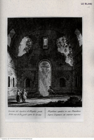 Vorderseite von Tomba, Verona [http://creativecommons.org/publicdomain/mark/1.0/] Aufriss des Grabes von Virgil (Taf. IX aus P. A. Paoli (Ed.), "Avanzi delle antichitá esistenti a Pozzuoli ...", 1768) - , bh383289. Foto.