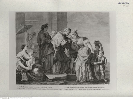 Vorderseite von Tomba, Verona [http://creativecommons.org/publicdomain/mark/1.0/] Rebekka und Abraham (aus der Serie der "Storie Sacre", 4 Blatt) - , bh383325. Foto.