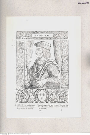 Vorderseite von Raccolta Pagliara [http://creativecommons.org/publicdomain/mark/1.0/] E. Bacco, "Effigie di tutti i re, che han dominato il Reame di Napoli ...", Napoli 1602"Luigi XII di Francia" (Taf. 24) - , bh384303. Foto.