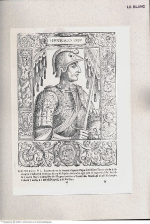 Vorderseite von Raccolta Pagliara [http://creativecommons.org/publicdomain/mark/1.0/] E. Bacco, "Effigie di tutti i re, che han dominato il Reame di Napoli ...", Napoli 1602"Enrico IV" (Taf. 6) - , bh384331. Foto.