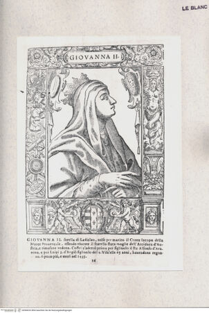 Vorderseite von Raccolta Pagliara [http://creativecommons.org/publicdomain/mark/1.0/] E. Bacco, "Effigie di tutti i re, che han dominato il Reame di Napoli ...", Napoli 1602"Giovanni Il" (Taf. 16) - , bh384333. Foto.