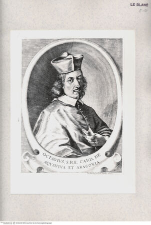 Vorderseite von Raccolta Pagliara [http://creativecommons.org/publicdomain/mark/1.0/] Cardinale Ottavio Acquaviva d'Aragona; (aus G.Gualdo Priorato, "Scena d'huomini illustri d'Italia",Venezia 1659) - , bh384380. Foto.
