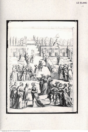 Vorderseite von Raccolta Pagliara [http://creativecommons.org/publicdomain/mark/1.0/] "Veduta di giardino all' italiana con figure" - , bh384712. Foto.