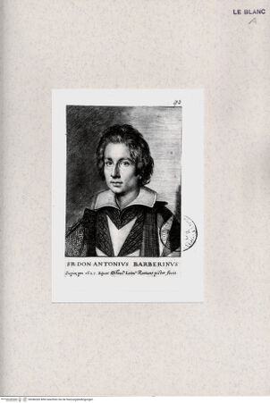 Vorderseite von Biblioteca Vaticana [http://creativecommons.org/publicdomain/mark/1.0/] Bildnis des Kapuziners Antonio Barberini - , bh386283. Foto.
