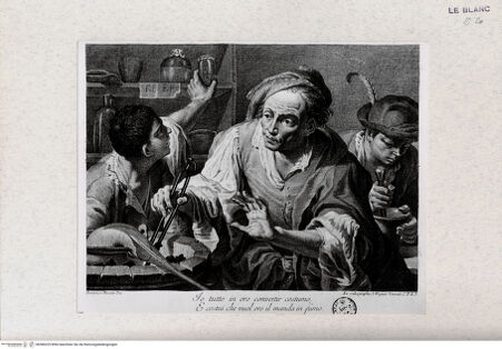 Vorderseite von Landesbildstelle Rheinland [http://creativecommons.org/publicdomain/mark/1.0/] Der Alchimist (Io tutto in oro conventir costumo ...) (aus einer Serie volkstümlicher Szenen, verschiedene Stecher nach Domenico Maggiotto) - , bh386325. Foto.