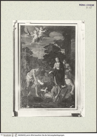 Vorderseite von ICCD [https://www.deutsche-digitale-bibliothek.de/content/lizenzen/rv-ez/] Begräbnis der heiligen Anastasia durch die römische Matrone Apollonia - , bh386652_recto. Foto.