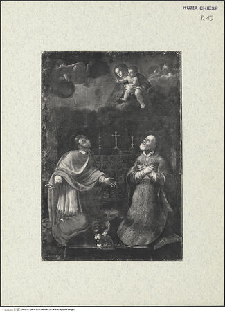 Vorderseite von ICCD [https://www.deutsche-digitale-bibliothek.de/content/lizenzen/rv-ez/] Maria erscheint den Heiligen Filippo Neri und Carlo Borromeo - , bh387081_recto. Foto.