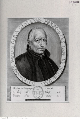 Vorderseite von Landesbildstelle Rheinland [http://creativecommons.org/publicdomain/mark/1.0/] Padre Giovanni Paolo Olivia, Jesuitengeneral - , bh389422. Foto.