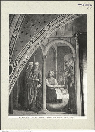 Vorderseite von Alinari [https://www.deutsche-digitale-bibliothek.de/content/lizenzen/rv-ez/] Szenen aus dem Leben des heiligen AmbrosiusBienen schwärmen um den Kopf des heiligen Ambrosius in der Wiege - Gesamtansicht, bh390668_recto. Foto.