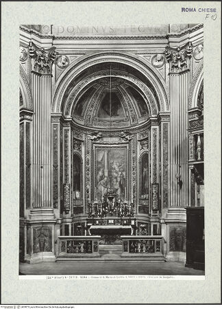 Vorderseite von Alinari [https://www.deutsche-digitale-bibliothek.de/content/lizenzen/rv-ez/] Kapellenausstattung - Kapelleneingangsbogen und Kalotte, bh390713_recto. Foto.