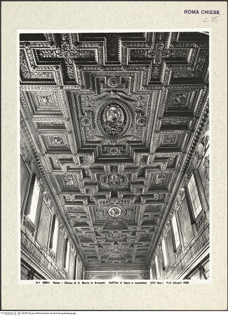 Vorderseite von Alinari [https://www.deutsche-digitale-bibliothek.de/content/lizenzen/rv-ez/] Kassettendecke (als Dankvotiv für den Seesieg über die Türken bei Lepanto) - Mittelschiff, bh390723_recto. Foto.