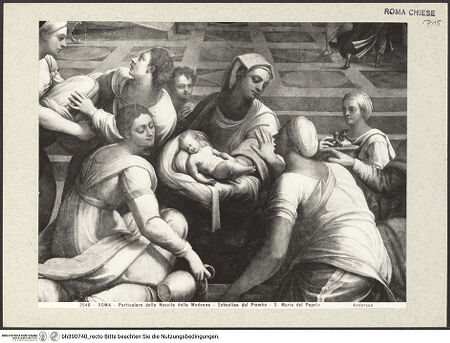 Vorderseite von Alinari [https://www.deutsche-digitale-bibliothek.de/content/lizenzen/rv-ez/] Geburt Mariens - Detail: Szene im Vordergrund, bh390740_recto. Foto.