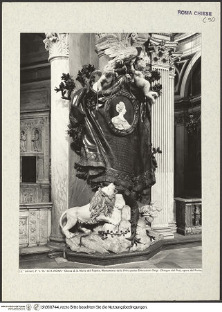 Vorderseite von Alinari [https://www.deutsche-digitale-bibliothek.de/content/lizenzen/rv-ez/] Grabmal der Maria Flaminia Chigi Odescalchi (+1771) - Schrägansicht, bh390744_recto. Foto.