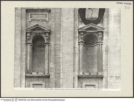 Vorderseite von Alinari [https://www.deutsche-digitale-bibliothek.de/content/lizenzen/rv-ez/] Santa Maria in Monserrato - Detail: die Wandnischen links des Hauptportals, bh390760_recto. Foto.