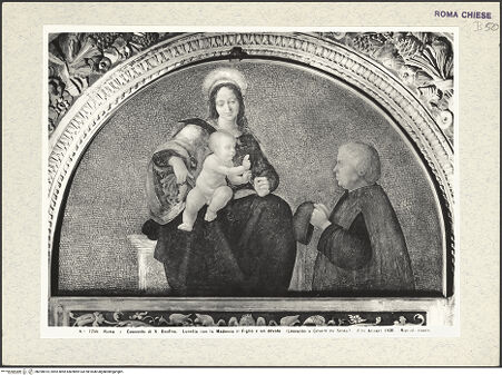 Vorderseite von Alinari [https://www.deutsche-digitale-bibliothek.de/content/lizenzen/rv-ez/] Thronende Madonna und Stifter (vielleicht Francisco Cabañas oder Bernardino de Cupis) - Gesamtansicht, bh390814_recto. Foto.