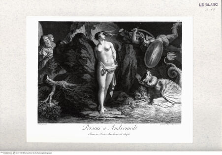 Vorderseite von Gabinetto Nazionale delle Stampe [http://creativecommons.org/publicdomain/mark/1.0/] Schola Italica Picturae sive Selectae quaedam summorum e schola italica pictorum tabulae aere incisae cura et impensis Gavini Hamilton pictoris Romae MDCCLXIIIPerseus und Andromeda - , bh391102. Foto.