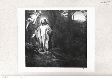 Vorderseite von Fototeca dell'Unione Internazionale presso l'American Academy in Rome [http://creativecommons.org/publicdomain/mark/1.0/] Schola Italica Picturae sive Selectae quaedam summorum e schola italica pictorum tabulae aere incisae cura et impensis Gavini Hamilton pictoris Romae MDCCLXIIIChristus auf dem Ölberg - , bh391108. Foto.