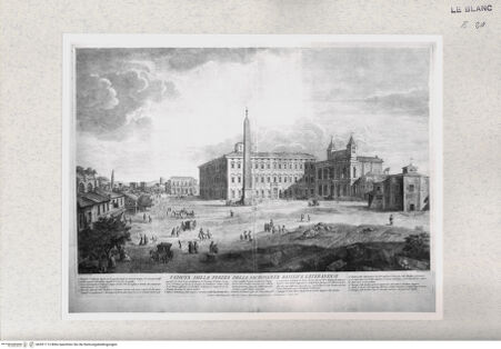 Vorderseite von Istituto Nazionale per la Grafica [http://creativecommons.org/publicdomain/mark/1.0/] Piazza San Giovanni in Laterano (aus einer Serie verschiedener Stecher nach Francesco Panninis Ansichten von Rom und Umgebung, 1773-1780) - , bh391113. Foto.